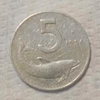 moneta 5 lire 1954 delfino