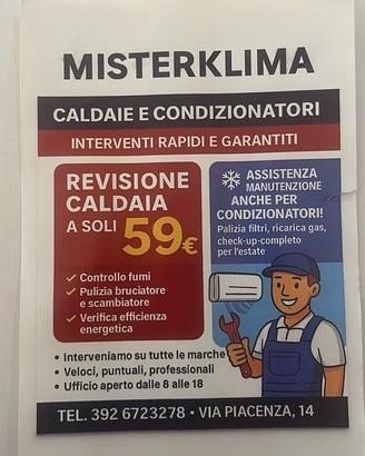 PROMO  50€  REVISIONE CALDAIA