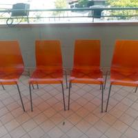 Sedie tavolo plexiglass arancio