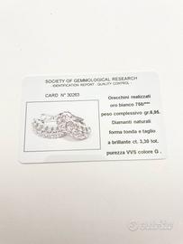 Orecchini oro 18KT brillanti ct 3.30