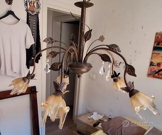 lampadario murano bronzo antico 