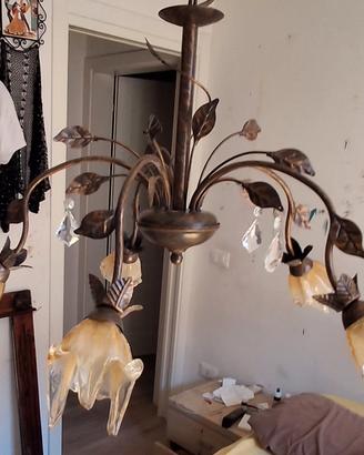 lampadario murano bronzo antico 