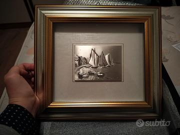 Quadro con bassorilievo argento 925