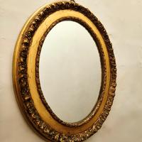 Specchio ovale in legno, stile slassico da parete