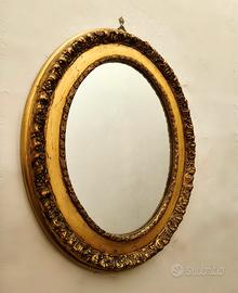 Specchio ovale in legno, stile slassico da parete