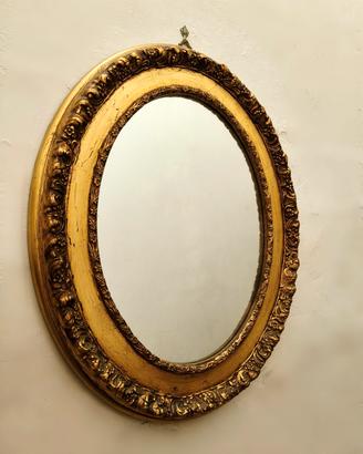 Specchio ovale in legno, stile slassico da parete