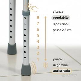 Deambulatore pieghevole regolabile con ruote