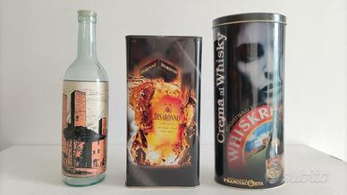 Scatole latta liquore - bottiglia vino elaborata