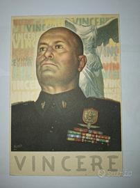 Cartolina VINCERE Benito Mussolini "DVCE D'ITALIA"