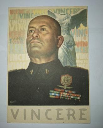Cartolina VINCERE Benito Mussolini "DVCE D'ITALIA"