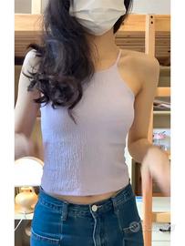 Top da donna viola con spalline