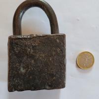 LUCCHETTO ARTIGIANALE ANTICO VECCHIO VINTAGE FERRO