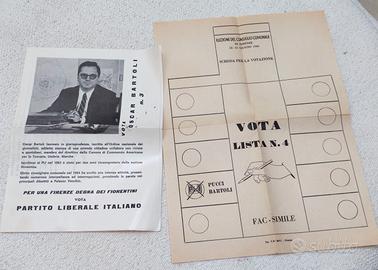 Materiale Elettorale Vintage Firenze 1966 