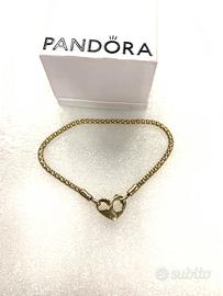 Pandora braccialetto argento dorato cm 18