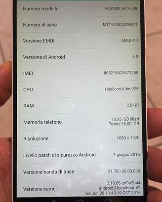 Cellulare Huawei ascend mate 7 per ricambi