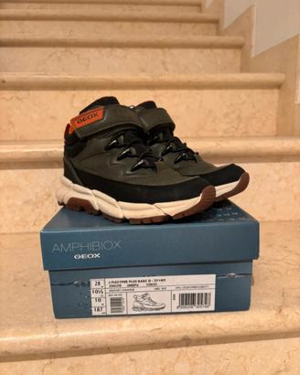 Scarponcini Geox Amphibiox taglia 28 verde scuro