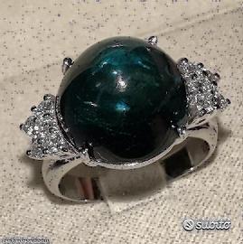 ANELLO ORO 18kt. DIAMANTI E TORMALINA INDICOLITE