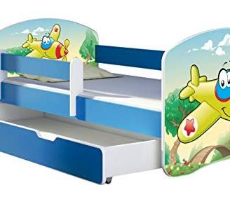 Lettino per bambini con motivo colorato e cassetto