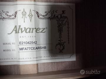 Chitarra Alvarez Mod. MFA77CEARSHB
