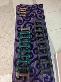 SET MANUBRI PALESTRA USATI PESI VARI 1/2/KG IDEALI