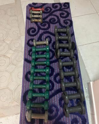 SET MANUBRI PALESTRA USATI PESI VARI 1/2/KG IDEALI