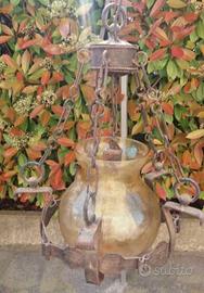 LAMPADARIO VINTAGE IN FERRO BATTUTO 