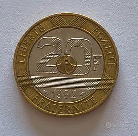 Moneta 20 Franchi 1992 Mont-Saint-Michel.
