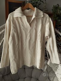 Maglione bianco panna L/XL donna