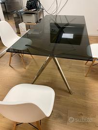 Tavolo design Calligaris KENT Cristallo ed Acciaio