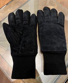 Guanti Invernali in Maglia e Suede – Nero