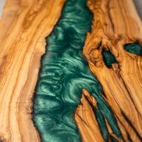 mensola in legno di ulivo e resina