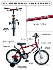Lotto 2 Bici Bambino 16" (Loris + Vivi Bikes) - Da