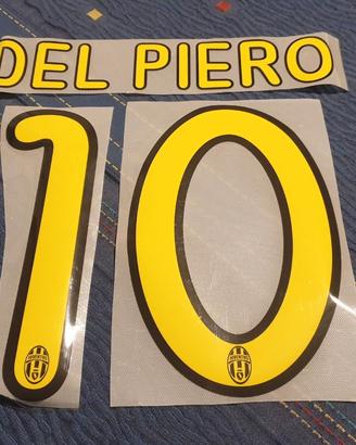 Nameset #10 DEL PIERO maglia Juventus 2008/2009