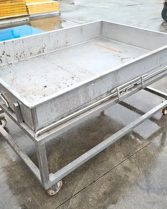 carrello inox con vasca mobile usato