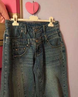 jeans a doppia chiusura