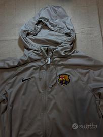 Felpa Nike FC Barcelona bianca con cappuccio