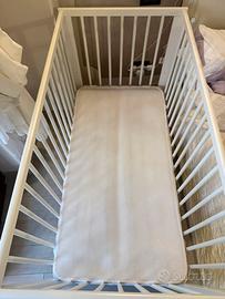 Lettino IKEA GULLIVER bianco + materasso + coprima