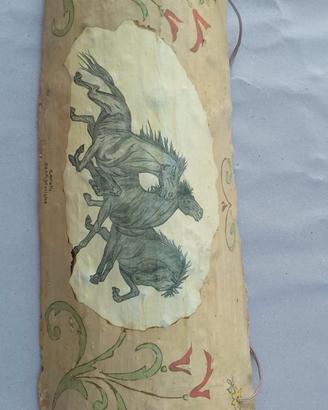 antica tegola siciliana decorata con disegno a 