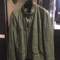 Giubbotto vera pelle da uomo verde salvia cerniera