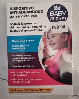Dispositivo anti abbandono baby alarm