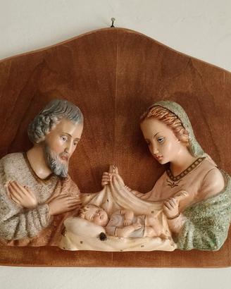 Sacra Famiglia in scagliola cm 34 x 35