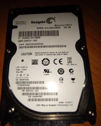 Hard disk 500gb da 2,5