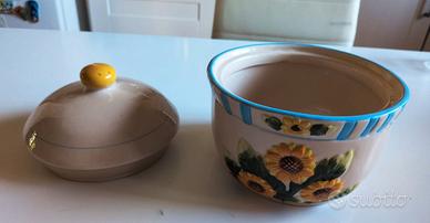 Biscottiera Vintage in Ceramica Decorata – Girasol