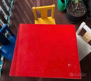 3 sedioline + tavolino in legno IKEA KRITTER