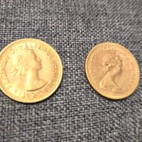 2 Sterline Elisabetta II 22k: 1966 e 1974