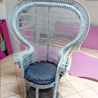 Poltrona a Pavone in rattan