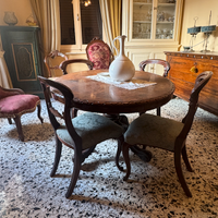 TAVOLO ovale e 4 SEDIE imbottite  legno massello