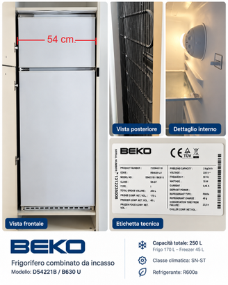 Frigorifero da incasso BEKO con freezer separato –