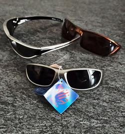 N.3 paia di occhiali da sole sportivi nuovi