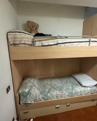 Letto a castello effetto legno